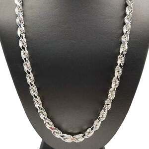 925 Sterling Silver Rope Chain Necklace 22"